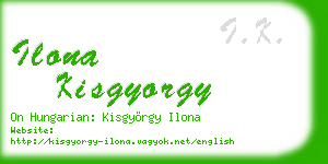 ilona kisgyorgy business card